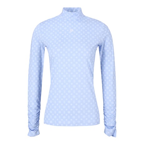 여성 셔링 커프스 모크넥 냉감 긴팔이너티셔츠