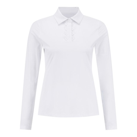 여성 리본 플래킷 냉감 칼라 티셔츠