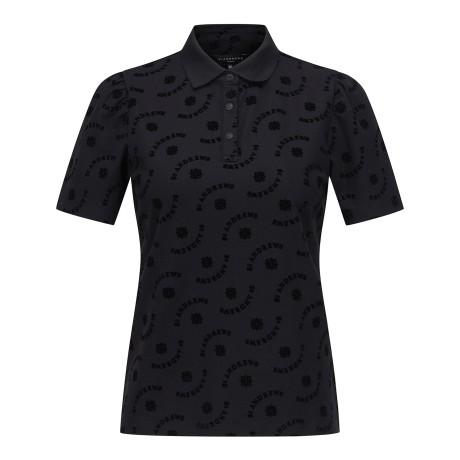 여성 부클 로고 칼라 반팔 티셔츠