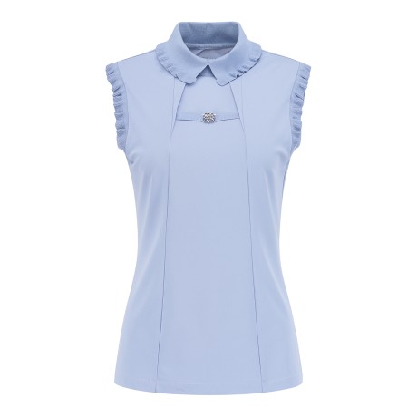 여성 별 심볼 프릴 슬리브리스 티셔츠