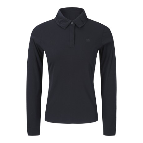 여성 셔링 칼라 긴팔 티셔츠