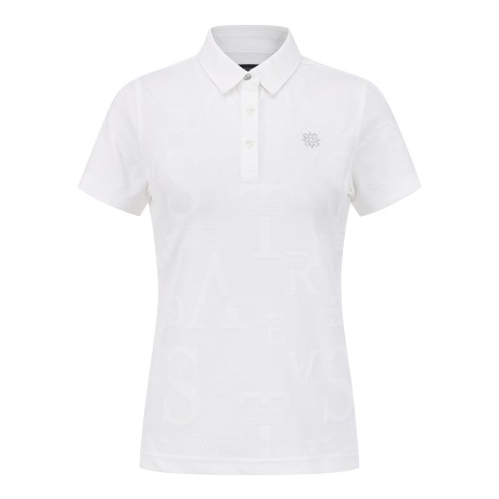 여성 별 심볼 로고 패턴 칼라 반팔 티셔츠