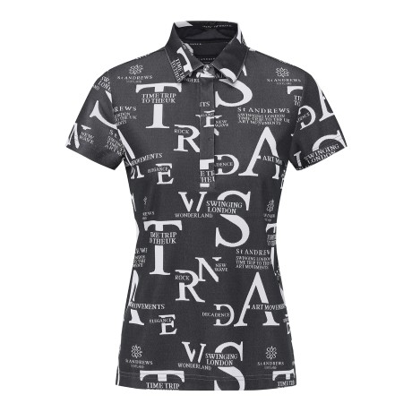 여성 로고 패턴 글리터 칼라 티셔츠