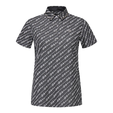 여성 사선 로고 칼라 반팔 티셔츠