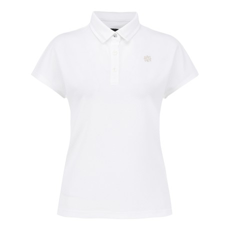 여성 체크 조직 캡슬리브 칼라 티셔츠