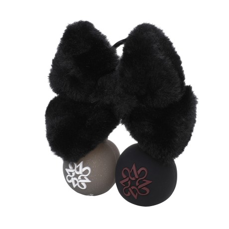 여성 퍼 리본 2구 실리콘 볼케이스