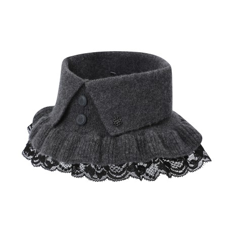 여성 캐시미어 레이스 헴 넥워머