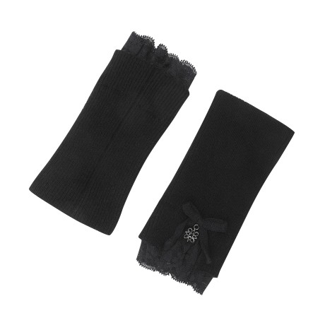 여성 레이스 블록 캐시미어 니트 워머