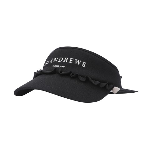 여성 쉬폰 프릴 탈착 리본 썬바이저