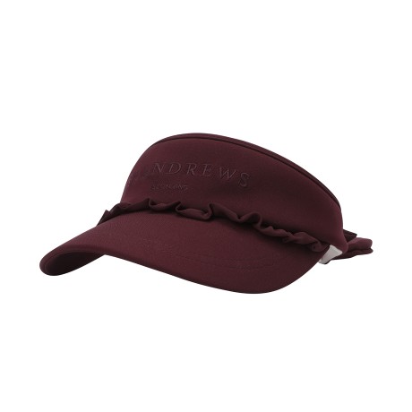 여성 쉬폰 프릴 탈착 리본 썬바이저