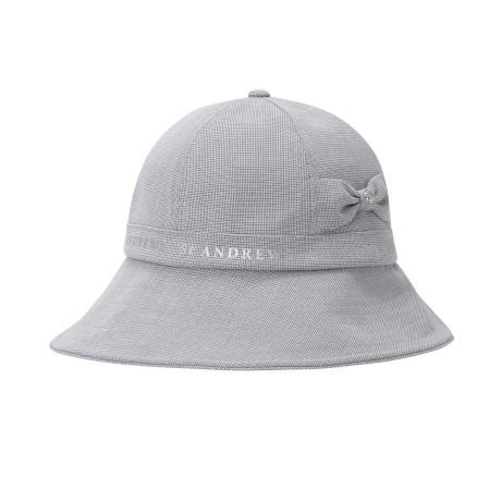 여성 글리터 로고 사이드 리본 버킷햇