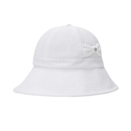 여성 글리터 로고 사이드 리본 버킷햇