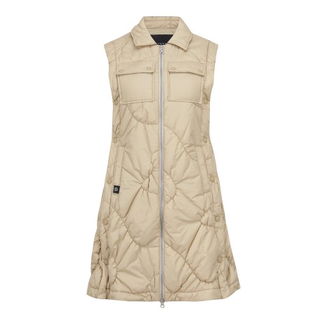 여성 슬리브리스 집업 패딩 원피스