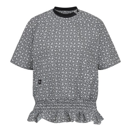 여성 넥 버튼 뒷트임 밴딩 반팔 점퍼