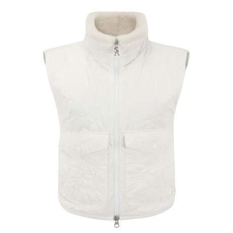 여성 별 심볼 퍼 믹스 퀼팅 패딩 베스트