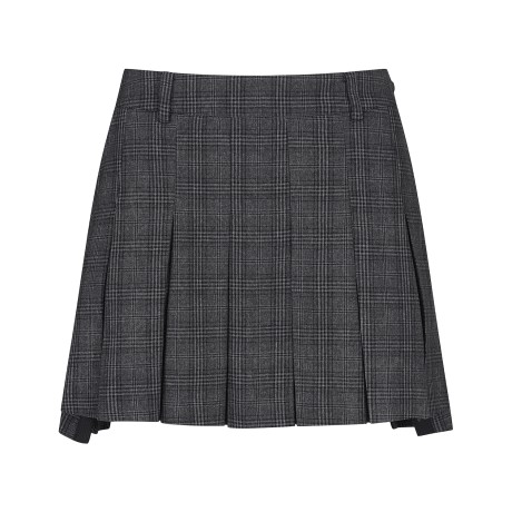 여성 백 밴딩 체크 언밸런스 큐롯 스커트