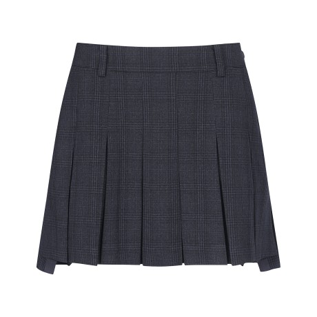 여성 백 밴딩 체크 언밸런스 큐롯 스커트