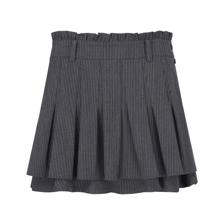 여성 프릴 웨이스트 스트라이프 큐롯 스커트