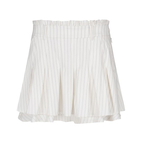 여성 프릴 웨이스트 스트라이프 큐롯 스커트