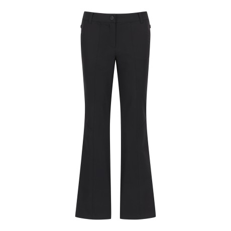 여성 별 심볼 스트랩 절개선 부츠컷 팬츠