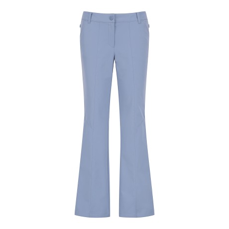 여성 별 심볼 스트랩 절개선 부츠컷 팬츠