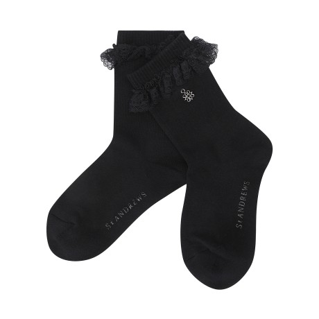 여성 별 심볼 레이스 논슬립 중목 양말