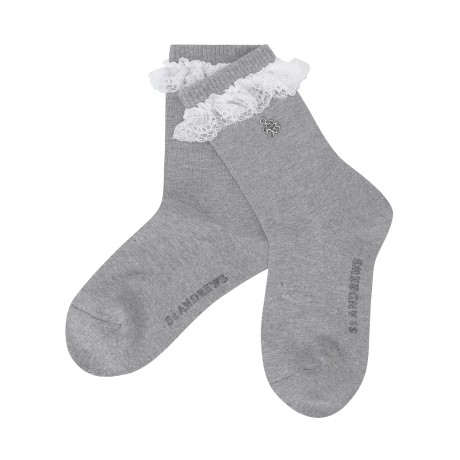 여성 별 심볼 레이스 논슬립 중목 양말