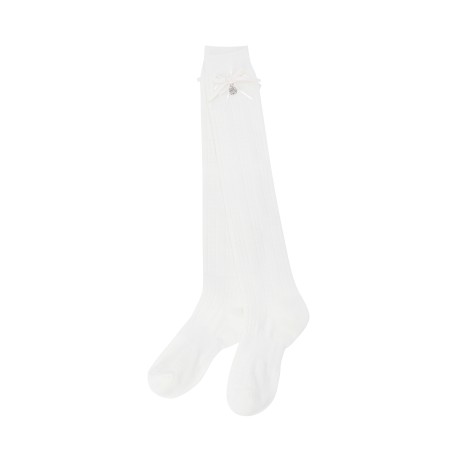 여성 리본 별 심볼 케이블 논슬립 니삭스