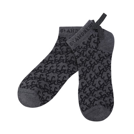 여성 자카드 글리터 리본 단목 양말