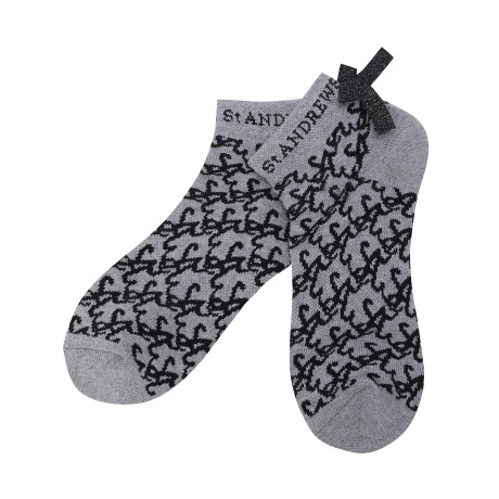 여성 자카드 글리터 리본 단목 양말