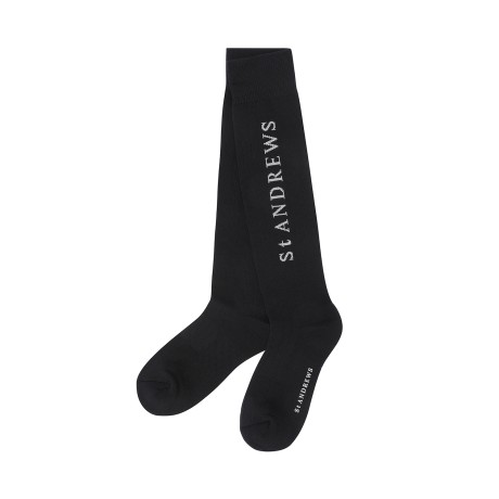 여성 배색 글리터 로고 니삭스