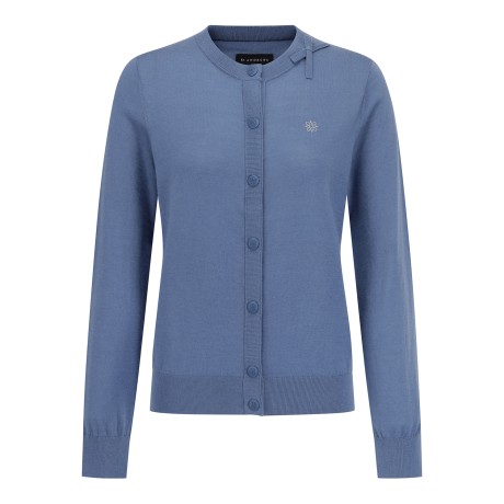 여성 울캐시 리본 니트 가디건