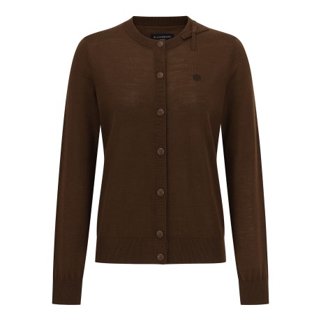 여성 울캐시 리본 니트 가디건