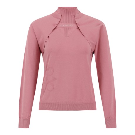 여성 백 슬릿 버튼 슬리브리스 & 볼레로 SET