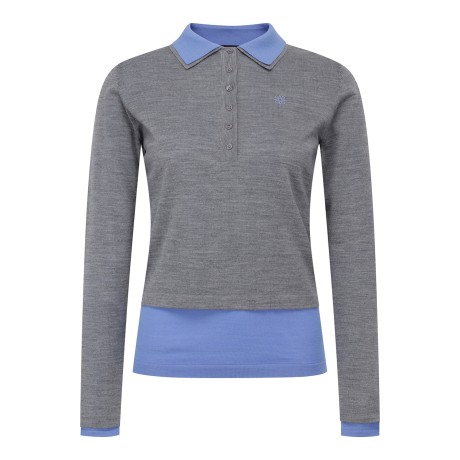 여성 별 심볼 하프 버튼 니트 투피스 SET