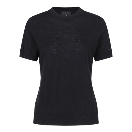 여성 백 리본 별 심볼 반팔 니트