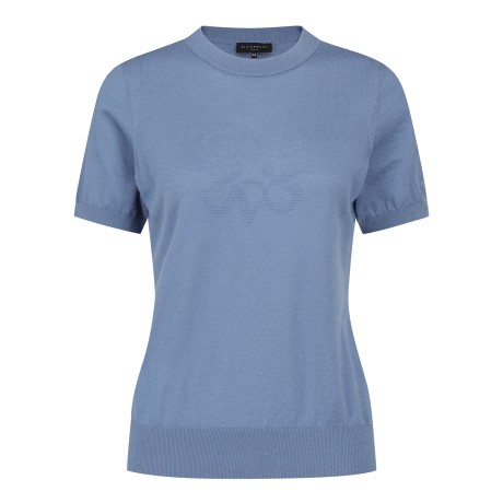 여성 백 리본 별 심볼 반팔 니트