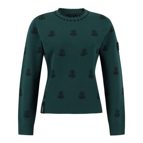 여성 비딩 별 심볼 패치 자카드 니트