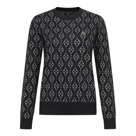 여성 다이아 패턴 자카드 니트