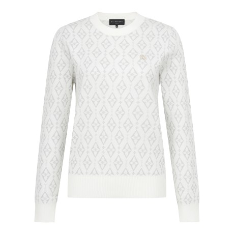 여성 다이아 패턴 자카드 니트