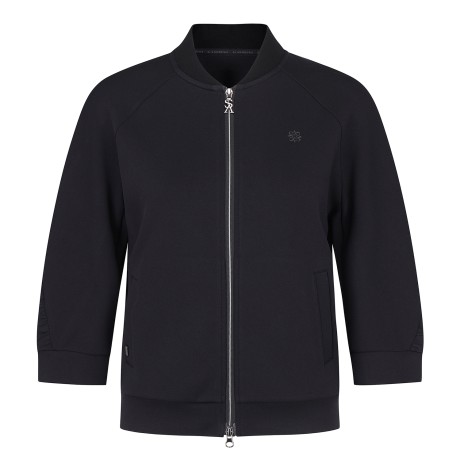 여성 백 셔링 라인 집업 티셔츠