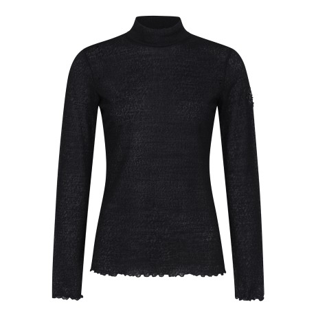 여성 부클 프릴 헴 긴팔 티셔츠