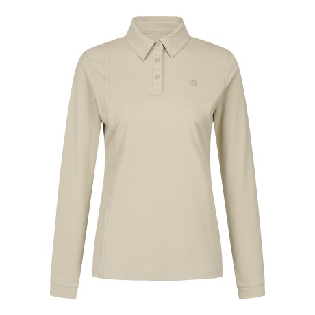 여성 로고 라인 카라 긴팔 티셔츠