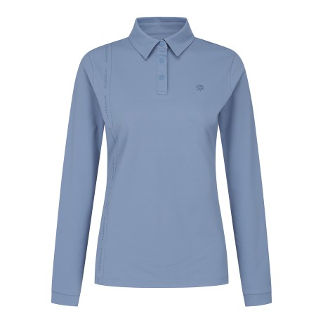 여성 로고 라인 카라 긴팔 티셔츠