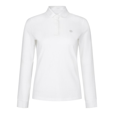 여성 웨이브 커프스 골조직 카라 티셔츠