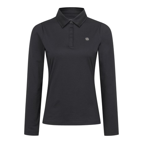 여성 별 심볼 로즈 레이스 카라 티셔츠