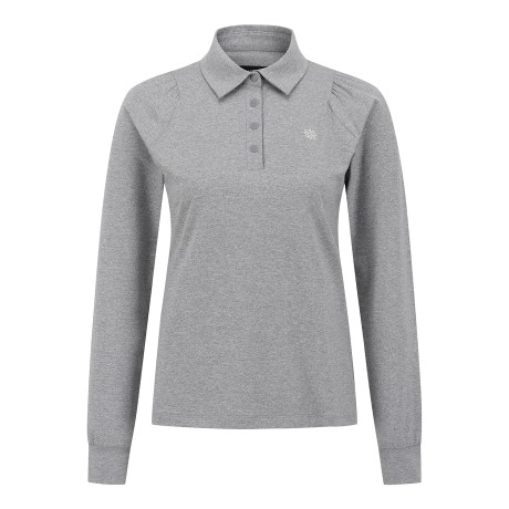 여성 퍼프 슬리브 카라 긴팔 티셔츠