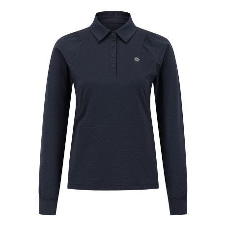 여성 퍼프 슬리브 카라 긴팔 티셔츠