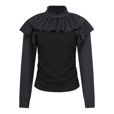 여성 프릴 볼레로 & 별 심볼 셔링 슬리브리스