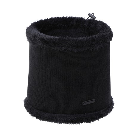 여성 퍼 믹스 골조직 스트링 니트 넥워머